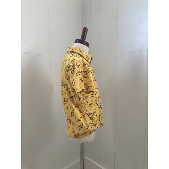 Craft + Flow Yellow Dinosaur Buttondown, Size 5 - Picture 2 of 6